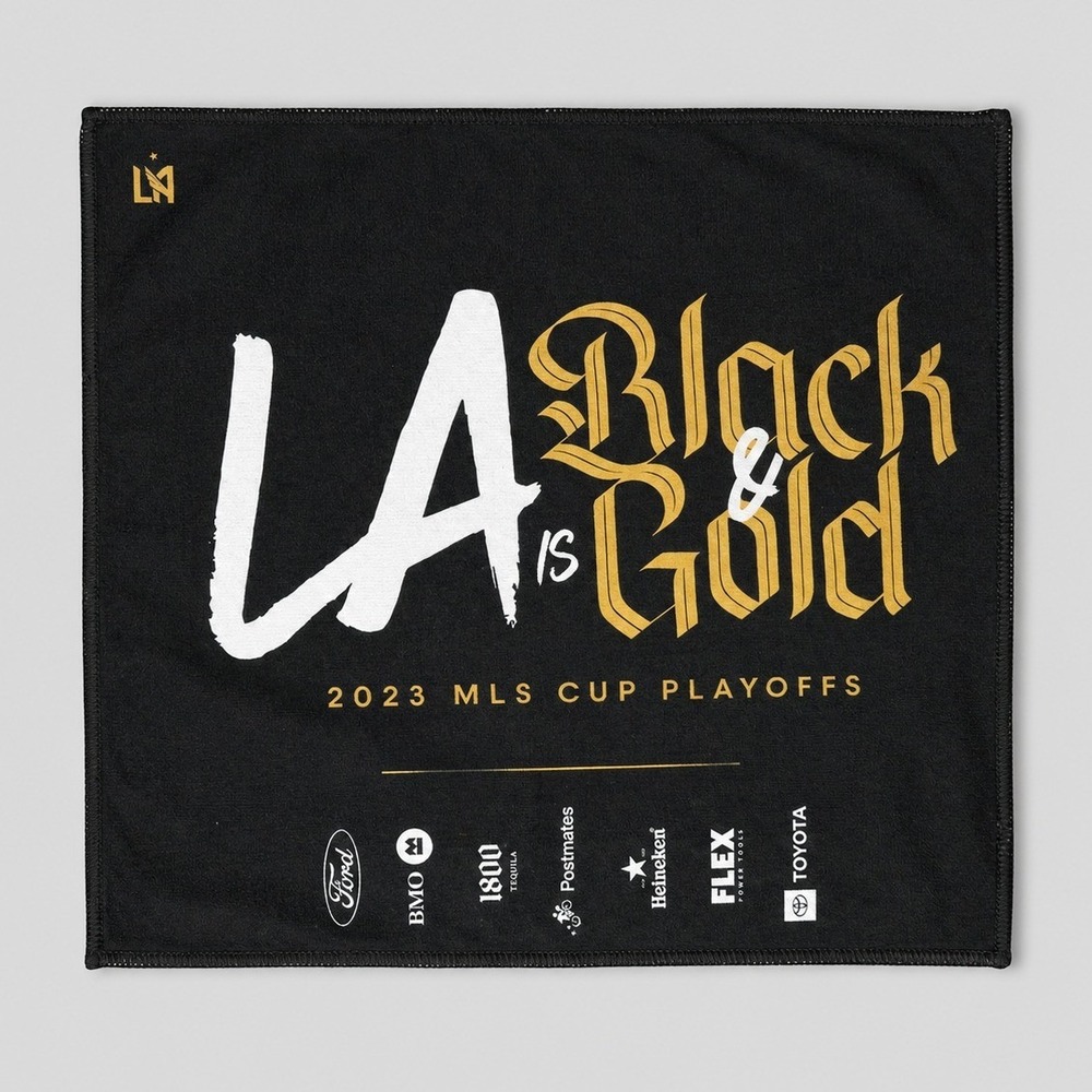 LAFC Los Angeles FC 2023 MLS Cup Playoffs Rally Towel Black & Gold Soccer 18x15